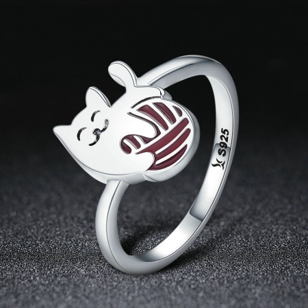 Inel argint 925 cu pisicuta jucausa si ghem - Be Nature IST0036 [2]