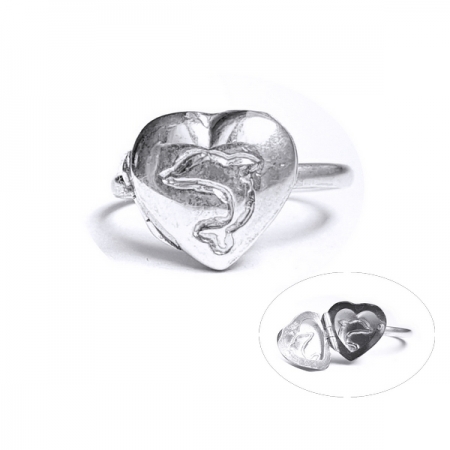 Inel argint 925 inima cu delfin INE648 [0]