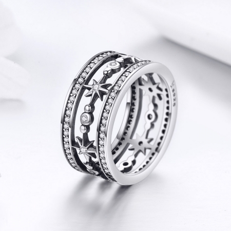 Inel argint 925 cu stelute stralucitoare si zirconii albe - Be Elegant IST0038 [3]