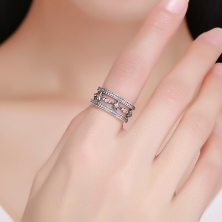 Inel argint 925 cu stelute stralucitoare si zirconii albe - Be Elegant IST0038 [5]