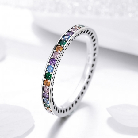 Inel argint 925 cu zirconii multicolore de jur imprejur - Be Elegant IST0057 [3]