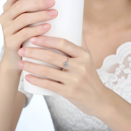 Inel argint 925 floare si zirconii albe - Be Authentic  IST0016 [3]