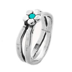 Inel argint 925 Israel floare cu turcoaz [0]
