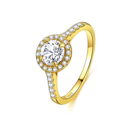 Inel argint 925 placat cu aur 14K cu zirconiu