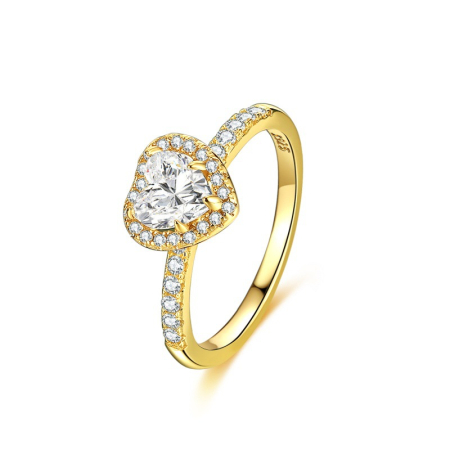 Inel argint 925 placat cu aur 14K cu zirconiu