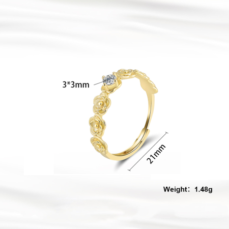 Inel argint 925 placat cu aur 14K cu zirconiu [3]