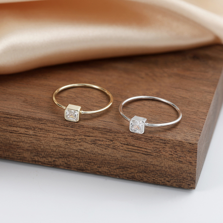 Inel argint 925 placat cu aur 14K cu zirconiu [4]