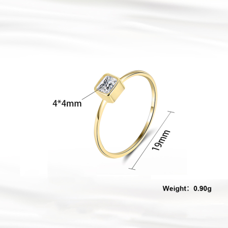 Inel argint 925 placat cu aur 14K cu zirconiu [3]