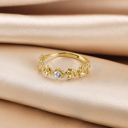 Inel argint 925 placat cu aur 14K cu zirconiu [2]