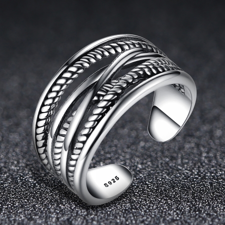 Inel argint 925 reglabil cu aspect vintage si sfoara rasucita - Be Nature IST0021 [1]