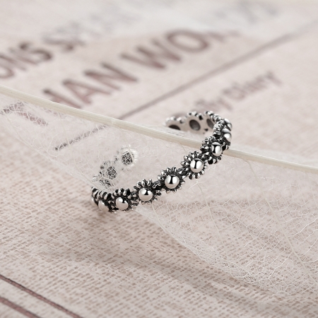 Inel argint 925 reglabil cu flori si aspect vintage - Be Nature IST0022 [5]