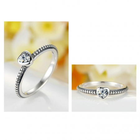 Inel argint 925 cu inimioara alba - Be in Love [2]