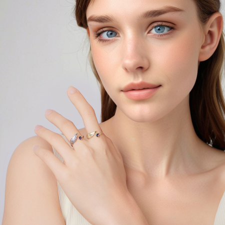 Inel argint aripa de inger si inmioara [9]