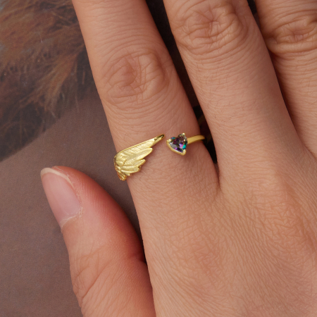 Inel argint aripa de inger si inmioara [10]