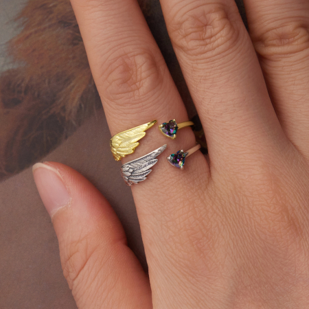 Inel argint aripa de inger si inmioara [7]