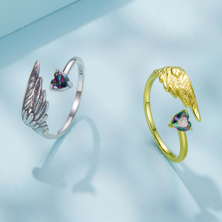 Inel argint aripa de inger si inmioara [15]