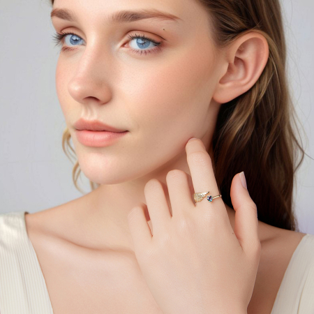 Inel argint aripa de inger si inmioara [5]