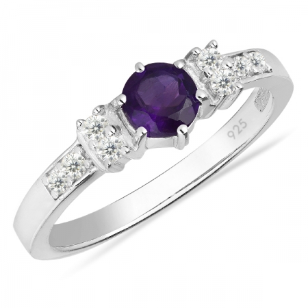 Inel argint Artemisia, 925, cu ametist african si zirconiu alb - IVA0010 [0]