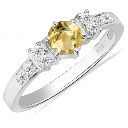 Inel argint Artemisia, 925, cu citrin si zirconiu alb - IVA0014 [0]