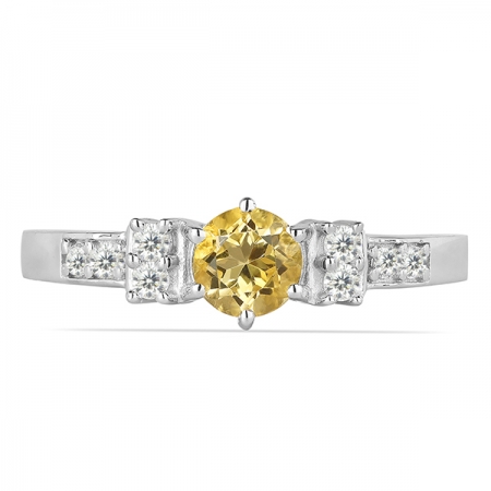 Inel argint Artemisia, 925, cu citrin si zirconiu alb - IVA0014 [1]