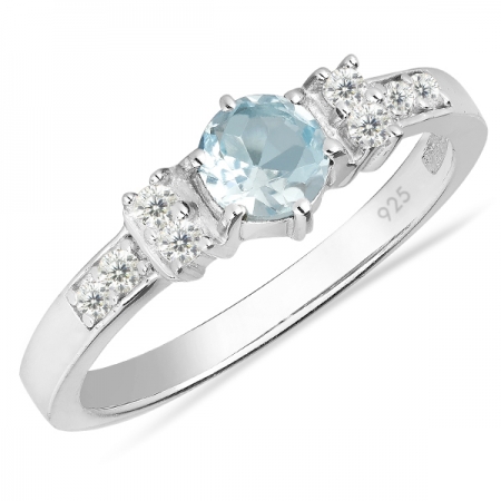 Inel argint Artemisia, 925, cu topaz albastru si zirconiu alb - IVA0018 [0]