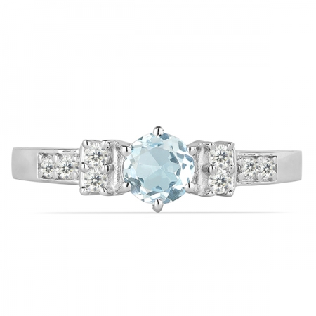 Inel argint Artemisia, 925, cu topaz albastru si zirconiu alb - IVA0018 [1]