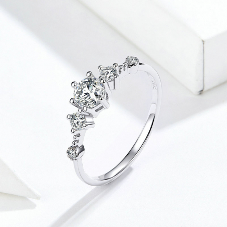 Inel argint elegant cu 5 zirconii [4]