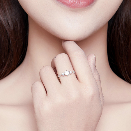 Inel argint elegant cu 5 zirconii [1]