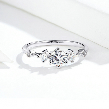 Inel argint elegant cu 5 zirconii [6]
