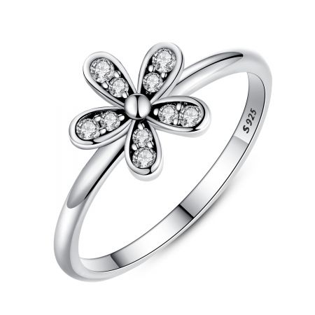 Inel argint cu floare si zirconii albe - Be Nature IST0012 [0]