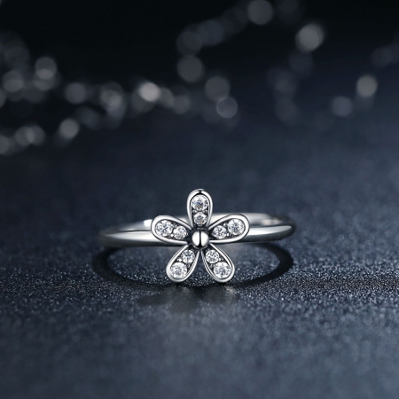 Inel argint cu floare si zirconii albe - Be Nature IST0012 [1]