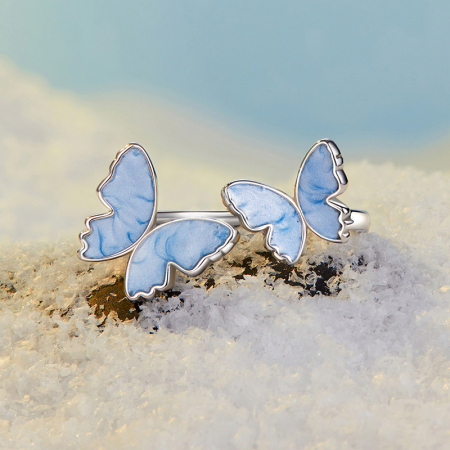 Inel argint cu fluturasi [8]