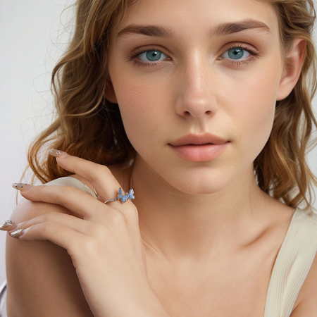 Inel argint cu fluturasi [13]