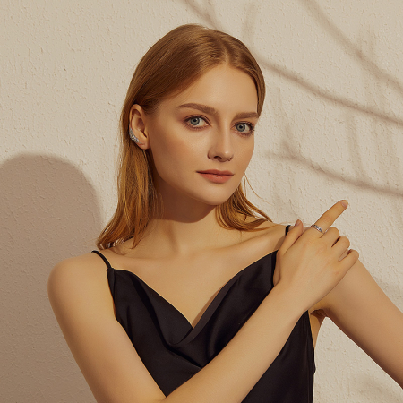 Inel argint cu frunza si zirconii [6]