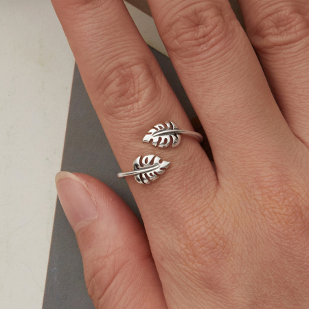 Inel argint cu frunze [1]