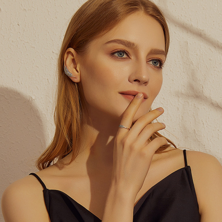 Inel argint cu frunza si zirconii [3]