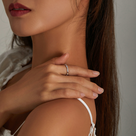 Inel argint cu inimioare si zirconii curcubeu [1]