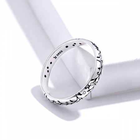 Inel argint cu model floral si zirconii [4]