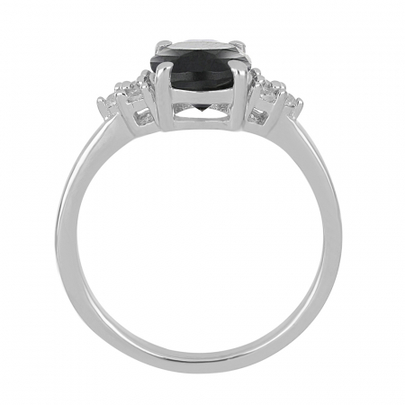 Inel argint cu onix si 6 cristale de zirconiu alb - IVA0080 [1]