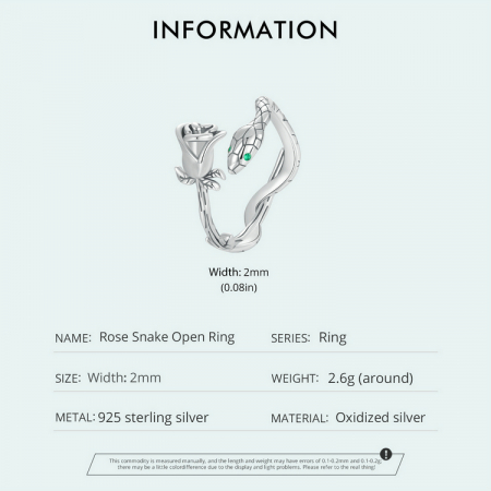 Inel argint cu sarpe si trandafir [8]