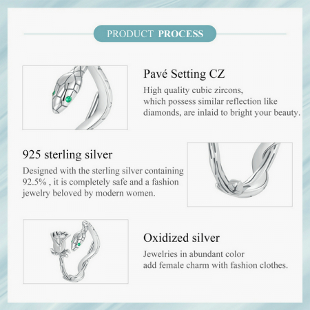 Inel argint cu sarpe si trandafir [10]