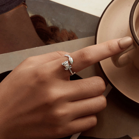 Inel argint cu sarpe si trandafir [5]