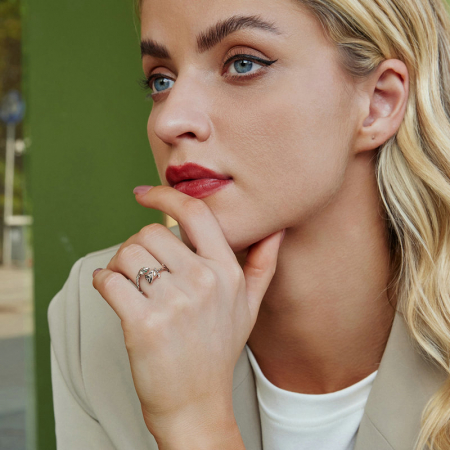 Inel argint cu sarpe si trandafir [1]