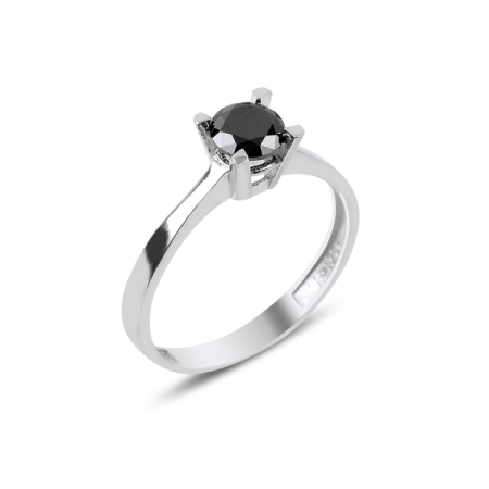 Inel elegant argint 925 cu zirconiu negru - Solitaire [0]