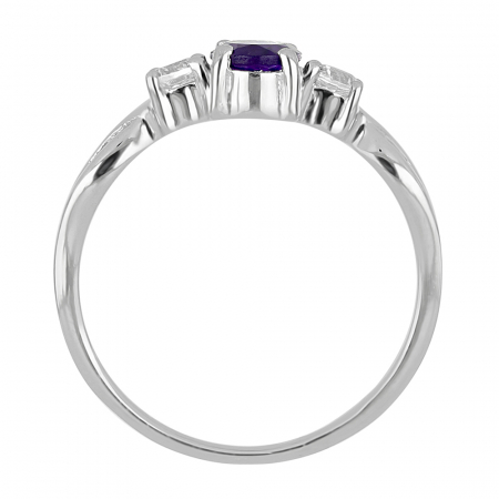 Inel argint elegant cu ametist si zirconiu alb - IVA0085 [3]