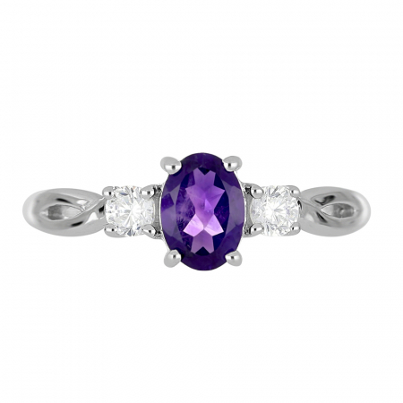 Inel argint elegant cu ametist si zirconiu alb - IVA0085 [2]