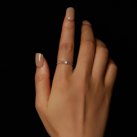 Inel argint elegant cu Moissanit [6]