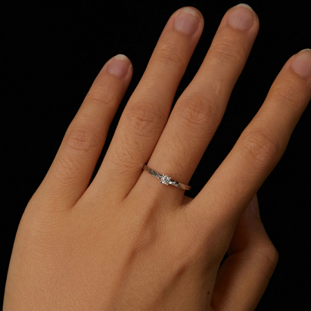 Inel argint elegant cu Moissanit [7]