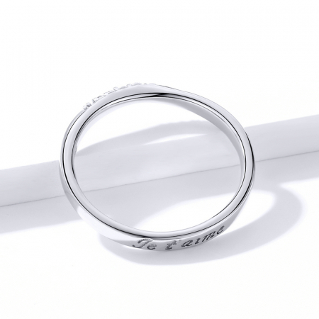 Inel argint elegant cu zirconii je t'aime [1]