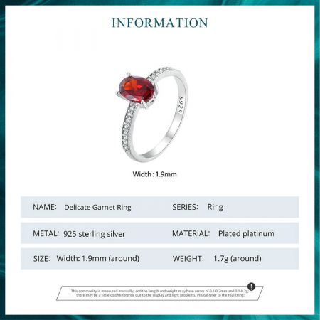 Inel argint elegant cu zirconiu granat [9]